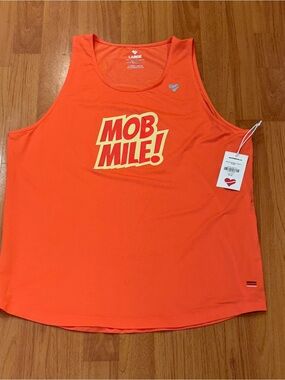 HEARTBREAK MOB MILE Running Singlet Tank Electric Salmon Brand New Men’s SZ L